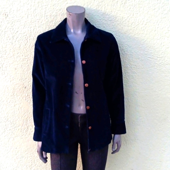 BILL BLASS JEANS *STRETCH* LADIES VINTAGE CORDUROY JACKET W/METAL ACCENTS - Picture 4 of 17